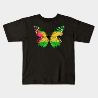 Sao Tomean Flag  Butterfly - Gift for Sao Tomean From Sao Tome And Principe Kids T-Shirt